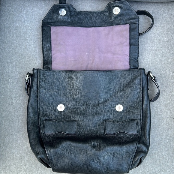 KOOBA Jane Black Pebbled Leather Crossbody Satchel - Picture 10 of 16